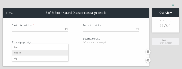 Campaign prioritization pane